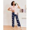 imageEkouaer Pajamas for Women Set Button Up Sleepwear Cute Pjs Ruffle Sleeve Notch Collar Loungewear with Long Pants SXXLPink Floral