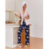imageEkouaer Pajamas for Women Set Button Up Sleepwear Cute Pjs Ruffle Sleeve Notch Collar Loungewear with Long Pants SXXLPink Floral