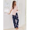 imageEkouaer Pajamas for Women Set Button Up Sleepwear Cute Pjs Ruffle Sleeve Notch Collar Loungewear with Long Pants SXXLPink Floral