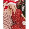 imageEkouaer Pajamas for Women Set Button Up Sleepwear Cute Pjs Ruffle Sleeve Notch Collar Loungewear with Long Pants SXXLRed Xmas Teddy