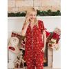 imageEkouaer Pajamas for Women Set Button Up Sleepwear Cute Pjs Ruffle Sleeve Notch Collar Loungewear with Long Pants SXXLRed Xmas Teddy