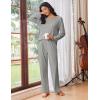 imageEkouaer Womens Pajama Sets Pleated Tops with Long Pants Lounge Set Long Sleeve Fall Sleepwear Ladies Pjs SXXLGrey