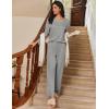 imageEkouaer Womens Pajama Sets Pleated Tops with Long Pants Lounge Set Long Sleeve Fall Sleepwear Ladies Pjs SXXLGrey