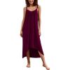 imageEkouaer Nightgown for Women Sleeveless Night Gown Long Sleepdress Soft Nightshirt Full Slip Nightdress Cherry Red Large