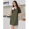 imageEkouaer Nightgowns for Women Short Sleeve Sleep Shirt V Neck Night Gown With Pockets Soft Pajamas Dress Casual SleepwearArmy Green