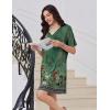 imageEkouaer Nightgowns for Women Short Sleeve Sleep Shirt V Neck Night Gown With Pockets Soft Pajamas Dress Casual SleepwearFloral Green