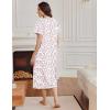 imageEkouaer Long Nightgowns for Women Short Sleeve Sleepshirt Button Sleep Dress with PocketsPink Flower