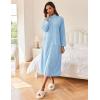 imageEkouaer Women Zipper Robe Long Sleeves House Coat Soft Bathrobe Sleepwear with Pockets Housecoat LoungewearAlight Blue