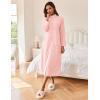imageEkouaer Women Zipper Robe Long Sleeves House Coat Soft Bathrobe Sleepwear with Pockets Housecoat LoungewearAlight Pink