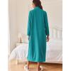 imageEkouaer Women Zipper Robe Long Sleeves House Coat Soft Bathrobe Sleepwear with Pockets Housecoat LoungewearAteal