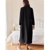 imageEkouaer Women Zipper Robe Long Sleeves House Coat Soft Bathrobe Sleepwear with Pockets Housecoat LoungewearBlack