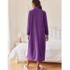 imageEkouaer Women Zipper Robe Long Sleeves House Coat Soft Bathrobe Sleepwear with Pockets Housecoat LoungewearBright Purple