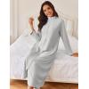 imageEkouaer Women Zipper Robe Long Sleeves House Coat Soft Bathrobe Sleepwear with Pockets Housecoat LoungewearLight Gray