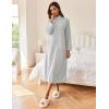imageEkouaer Women Zipper Robe Long Sleeves House Coat Soft Bathrobe Sleepwear with Pockets Housecoat LoungewearLight Gray