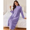 imageEkouaer Women Zipper Robe Long Sleeves House Coat Soft Bathrobe Sleepwear with Pockets Housecoat LoungewearLight Purple