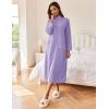 imageEkouaer Women Zipper Robe Long Sleeves House Coat Soft Bathrobe Sleepwear with Pockets Housecoat LoungewearLight Purple