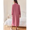 imageEkouaer Women Zipper Robe Long Sleeves House Coat Soft Bathrobe Sleepwear with Pockets Housecoat LoungewearPale Violet Red