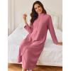imageEkouaer Women Zipper Robe Long Sleeves House Coat Soft Bathrobe Sleepwear with Pockets Housecoat LoungewearPale Violet Red