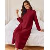 imageEkouaer Women Zipper Robe Long Sleeves House Coat Soft Bathrobe Sleepwear with Pockets Housecoat LoungewearWine Red