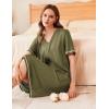 imageEkouaer Zipper Robes for Women Waffle Knit Bathrobes Short Lightweight Knee Length Loungewear with Pockets SXXLAarmy Green