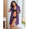 imageEkouaer Zipper Robes for Women Waffle Knit Bathrobes Short Lightweight Knee Length Loungewear with Pockets SXXLDark Purple