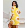 imageEkouaer Zipper Robes for Women Waffle Knit Bathrobes Short Lightweight Knee Length Loungewear with Pockets SXXLFloral Yellow