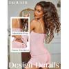 imageEKOUAER Pajama Sets for Women Lingerie Sleepwear Soft Pjs 2 Piece Cami Shorts Set U Neck Adjustable Strap NightwearLight Pink