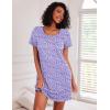 imageEkouaer Nightgowns for Women Cotton Night Gown 3 Pack Sleep Shirts Short Sleeve Nightshirt Soft Sleepwear Nightdress BlackNavy BluePurple Abstract Dots Large