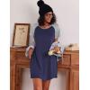 imageEkouaer Nightgowns for Women Cotton Night Gown 3 Pack Sleep Shirts Short Sleeve Nightshirt Soft Sleepwear Nightdress BlackNavy BluePurple Abstract Dots Large