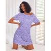 imageEkouaer Nightgowns for Women Cotton Night Gown 3 Pack Sleep Shirts Short Sleeve Nightshirt Soft Sleepwear Nightdress BlackNavy BluePurple Abstract Dots Large