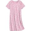 imageEkouaer Nightgowns for Women Cotton Sleep Shirts Short Sleeve Nightshirt Crew Neck Night Gown Comfy Sleepwear NightdressPink Floral