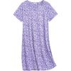 imageEkouaer Nightgowns for Women Cotton Sleep Shirts Short Sleeve Nightshirt Crew Neck Night Gown Comfy Sleepwear NightdressPurple Abstract Dots