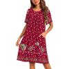 imageEkouaer Moo Moos for Women Button House Dresses for Women with Pocket Mumu S3XLRed Boho Flower