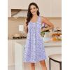image:imageEkouaer Cotton Nightgowns for Women Sleeveless Night Gown Tank Sleep Shirts Pleated Night Shirts V Neck ChemiseFloral Pink