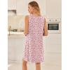 image:imageEkouaer Cotton Nightgowns for Women Sleeveless Night Gown Tank Sleep Shirts Pleated Night Shirts V Neck ChemiseFloral White Purple