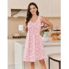 image:imageEkouaer Cotton Nightgowns for Women Sleeveless Night Gown Tank Sleep Shirts Pleated Night Shirts V Neck ChemiseFloral White Purple