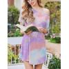 image:imageEkouaer Nightgowns for Women 2 Pack Bamboo Viscose Sleep Shirts Short Sleeve Nightshirt Comfy Sleepdress Soft SleepwearBlackTie Dye Pink