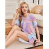 image:imageEkouaer Nightgowns for Women 2 Pack Bamboo Viscose Sleep Shirts Short Sleeve Nightshirt Comfy Sleepdress Soft SleepwearBlackTie Dye Pink