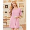 image:imageEkouaer Nightgowns for Women 2 Pack Bamboo Viscose Sleep Shirts Short Sleeve Nightshirt Comfy Sleepdress Soft SleepwearPinkLight Blue