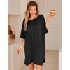 image:imageEkouaer Plus Size Nightgowns for Women Bamboo Viscose Sleepshirts Short Sleeve Nightshirt Oversized Sleepwear SleepdressBlack
