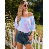 image:imageEkouaer Plus Size Nightgowns for Women Bamboo Viscose Sleepshirts Short Sleeve Nightshirt Oversized Sleepwear SleepdressBlue  Purple Tie Dye