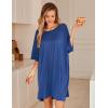 image:imageEkouaer Plus Size Nightgowns for Women Bamboo Viscose Sleepshirts Short Sleeve Nightshirt Oversized Sleepwear SleepdressBlue