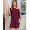 image:imageEkouaer Plus Size Nightgowns for Women Bamboo Viscose Sleepshirts Short Sleeve Nightshirt Oversized Sleepwear SleepdressDark Red