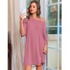 image:imageEkouaer Plus Size Nightgowns for Women Bamboo Viscose Sleepshirts Short Sleeve Nightshirt Oversized Sleepwear SleepdressGrey Purple