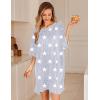 image:imageEkouaer Plus Size Nightgowns for Women Bamboo Viscose Sleepshirts Short Sleeve Nightshirt Oversized Sleepwear SleepdressGrey White Stars