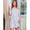 image:imageEkouaer Plus Size Nightgowns for Women Bamboo Viscose Sleepshirts Short Sleeve Nightshirt Oversized Sleepwear SleepdressGrey White Stars