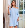 image:imageEkouaer Plus Size Nightgowns for Women Bamboo Viscose Sleepshirts Short Sleeve Nightshirt Oversized Sleepwear SleepdressLight Blue
