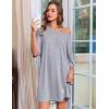 image:imageEkouaer Plus Size Nightgowns for Women Bamboo Viscose Sleepshirts Short Sleeve Nightshirt Oversized Sleepwear SleepdressLight Grey