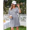 image:imageEkouaer Plus Size Nightgowns for Women Bamboo Viscose Sleepshirts Short Sleeve Nightshirt Oversized Sleepwear SleepdressLight Grey