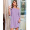image:imageEkouaer Plus Size Nightgowns for Women Bamboo Viscose Sleepshirts Short Sleeve Nightshirt Oversized Sleepwear SleepdressLilac